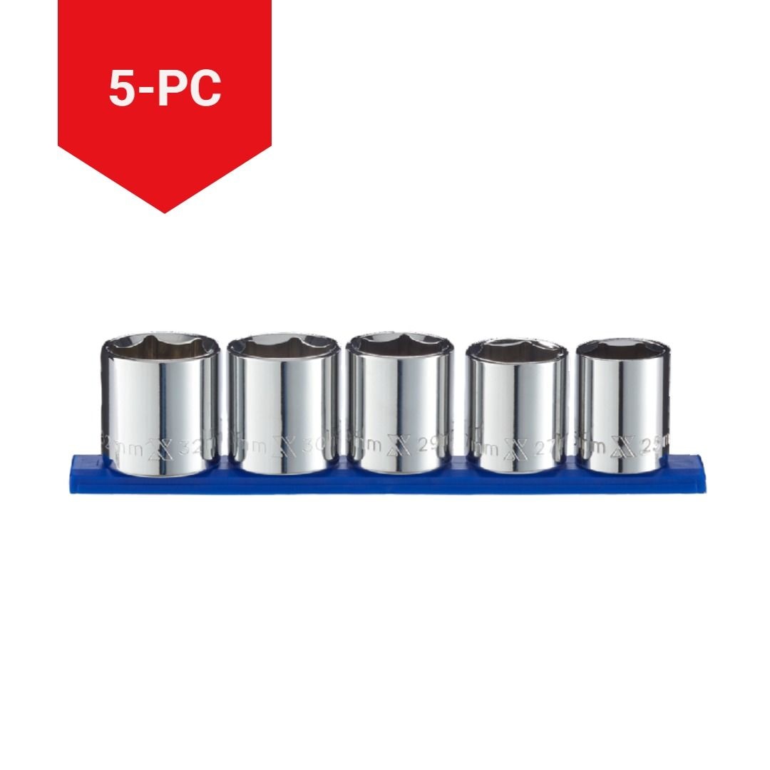 MAXIMUM 1/2-in Drive XL Socket Set, Metric, 5-pc