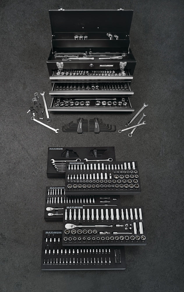 MAXIMUM Professional Grade Socket Set, 346-pc, CRV, Nickel-Chrome Plating