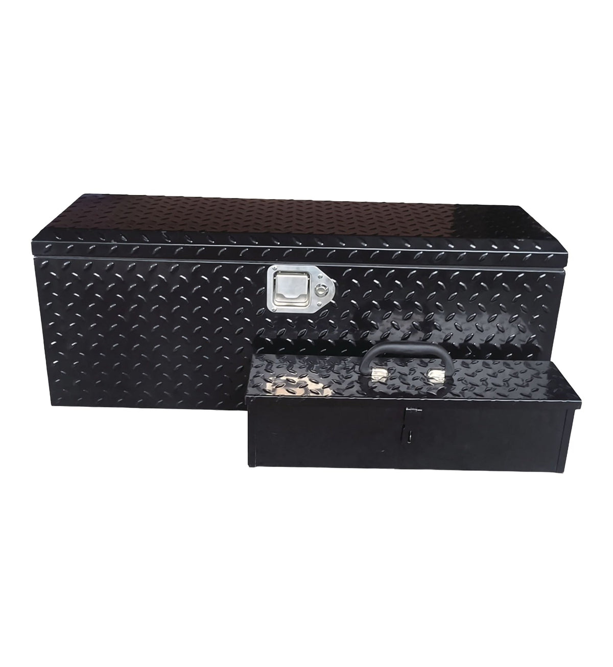 MAXIMUM Truck Chest Box with Portable Tool Box, Black, 35.5-in