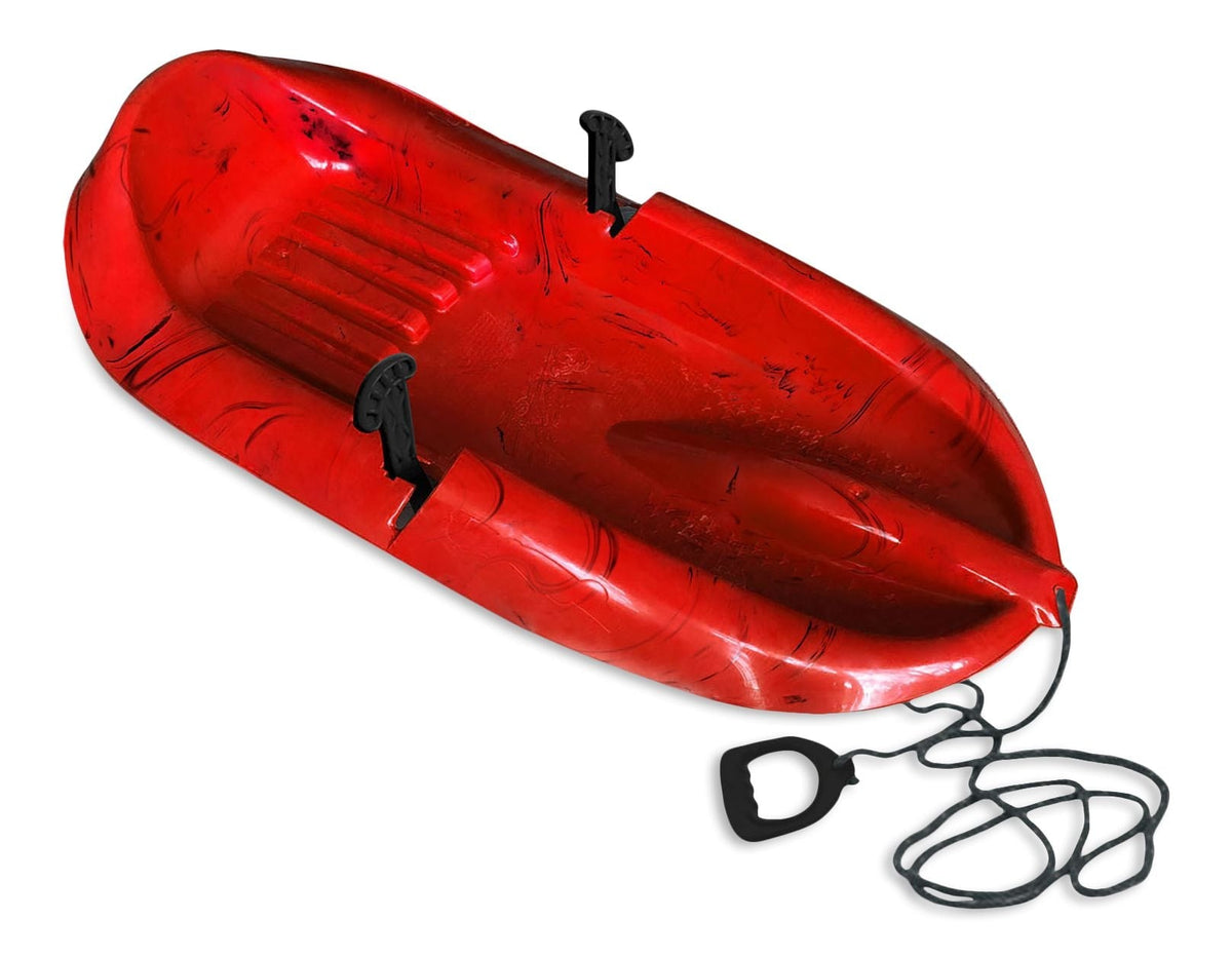 Mega Blitz Kids' 1-Person Plastic Winter Snow Sled/Toboggan with Brakes & Tow Rope