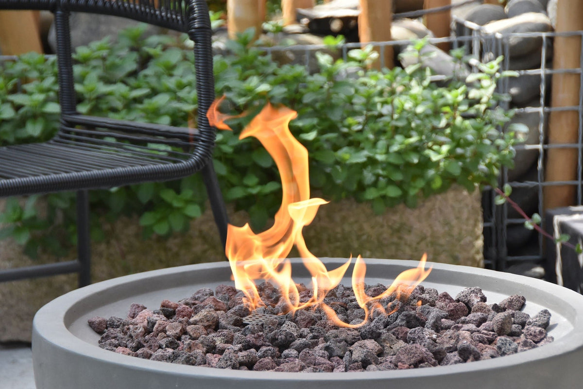 Nantucket Round Propane-Fueled Fire Bowl with Lava Rock & Canvas Cover, 40,000 BTUs, 14-in