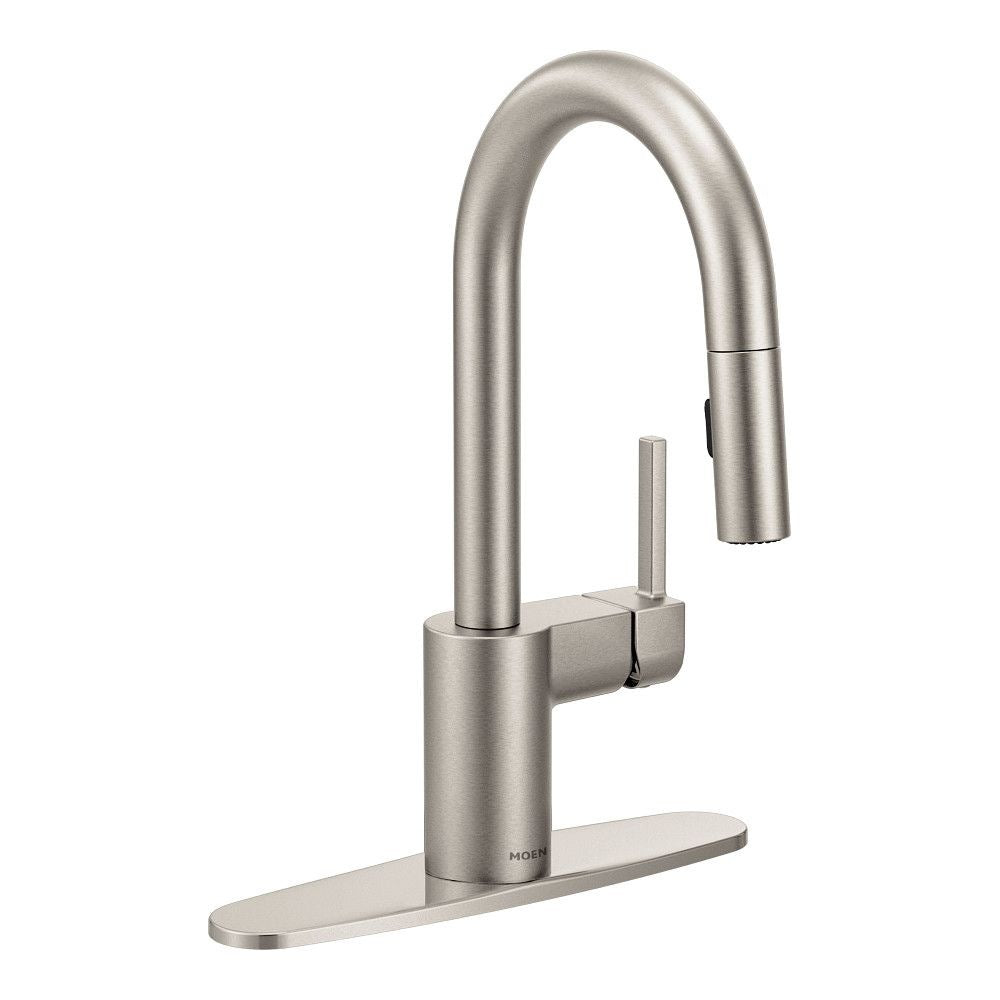 Align Single Handle High Arc Pull Down Sprayer Kitchen Faucet, Stainless Steel