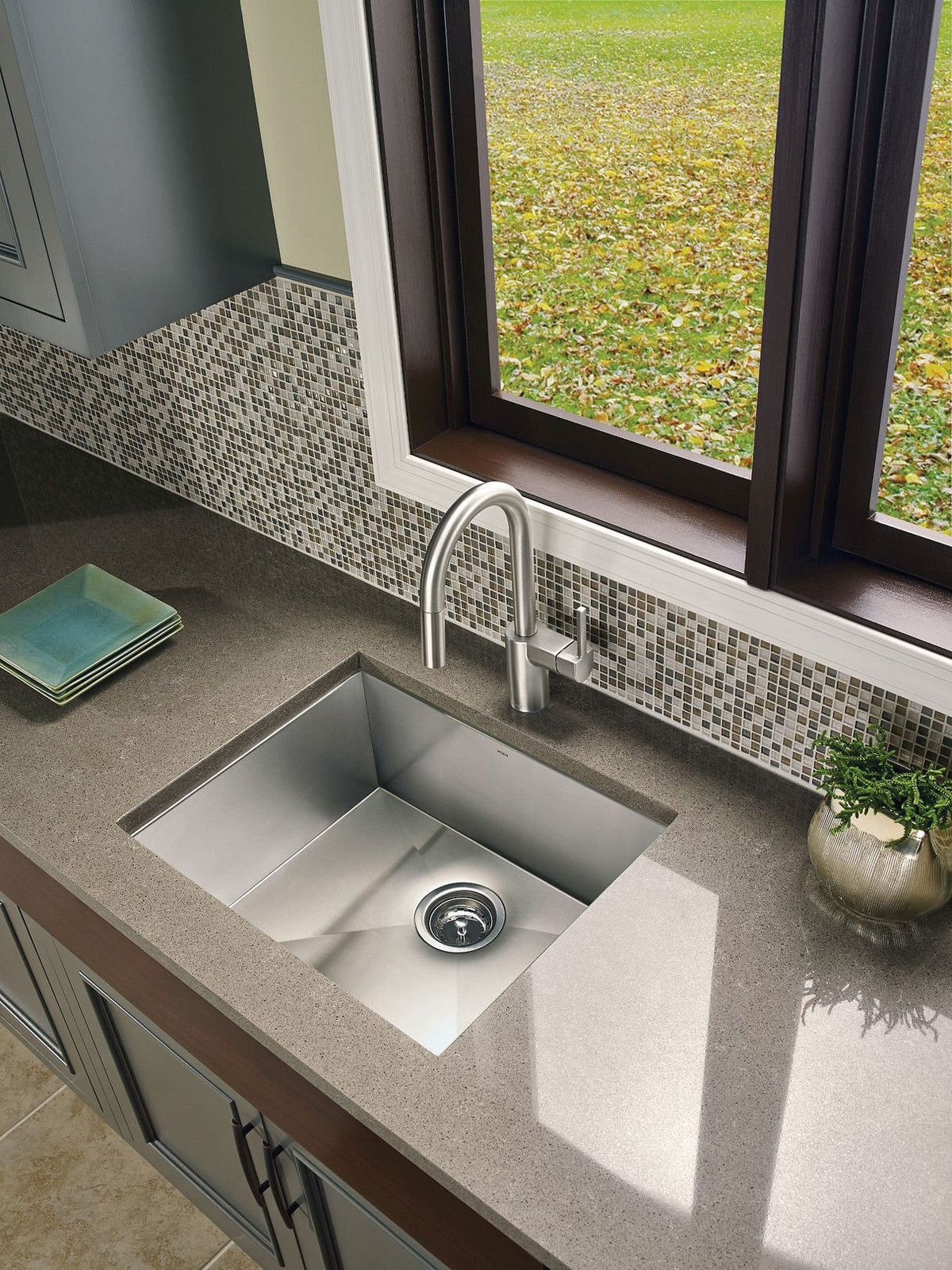 Align Single Handle High Arc Pull Down Sprayer Kitchen Faucet, Stainless Steel
