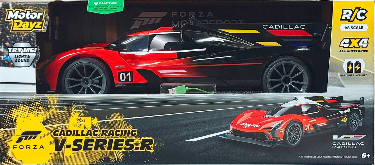 MotorDayz 1:8 R/C USB-Powered V-Series Forza Motorsport Cover Feature Toy Vehicle for Ages 6+