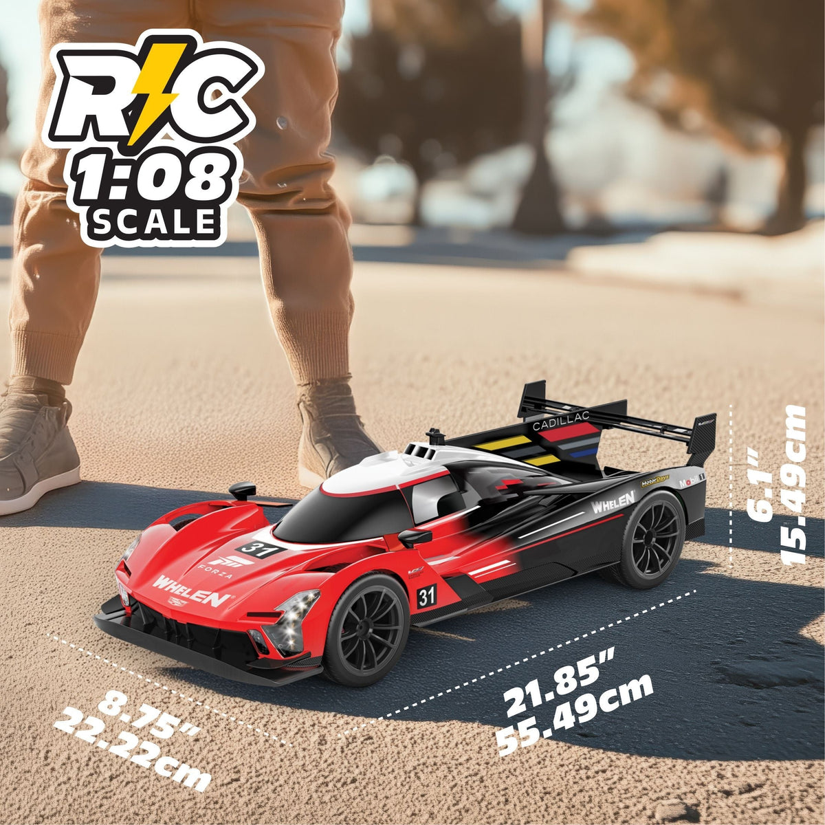 MotorDayz 1:8 R/C USB-Powered V-Series Forza Motorsport Cover Feature Toy Vehicle for Ages 6+
