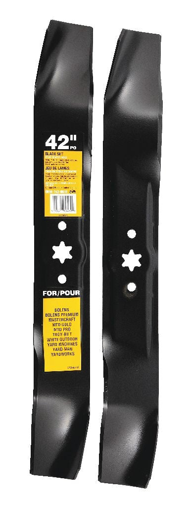 3-in-1, 2-Blade Replacement Set for 42-in Lawn Tractor Cutting Decks, Black
