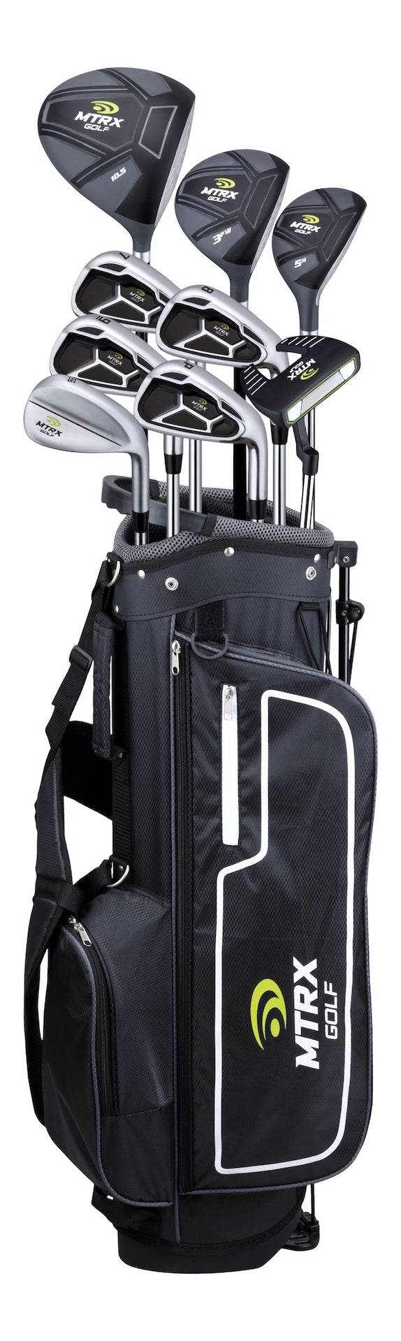 Men's Complete Golf Club Set with Golf Stand Bag, Black