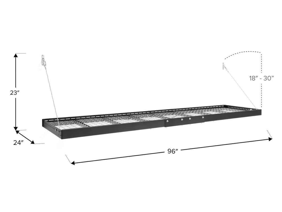 Wall Mounted Steel Shelf, 2-ft x 8-ft