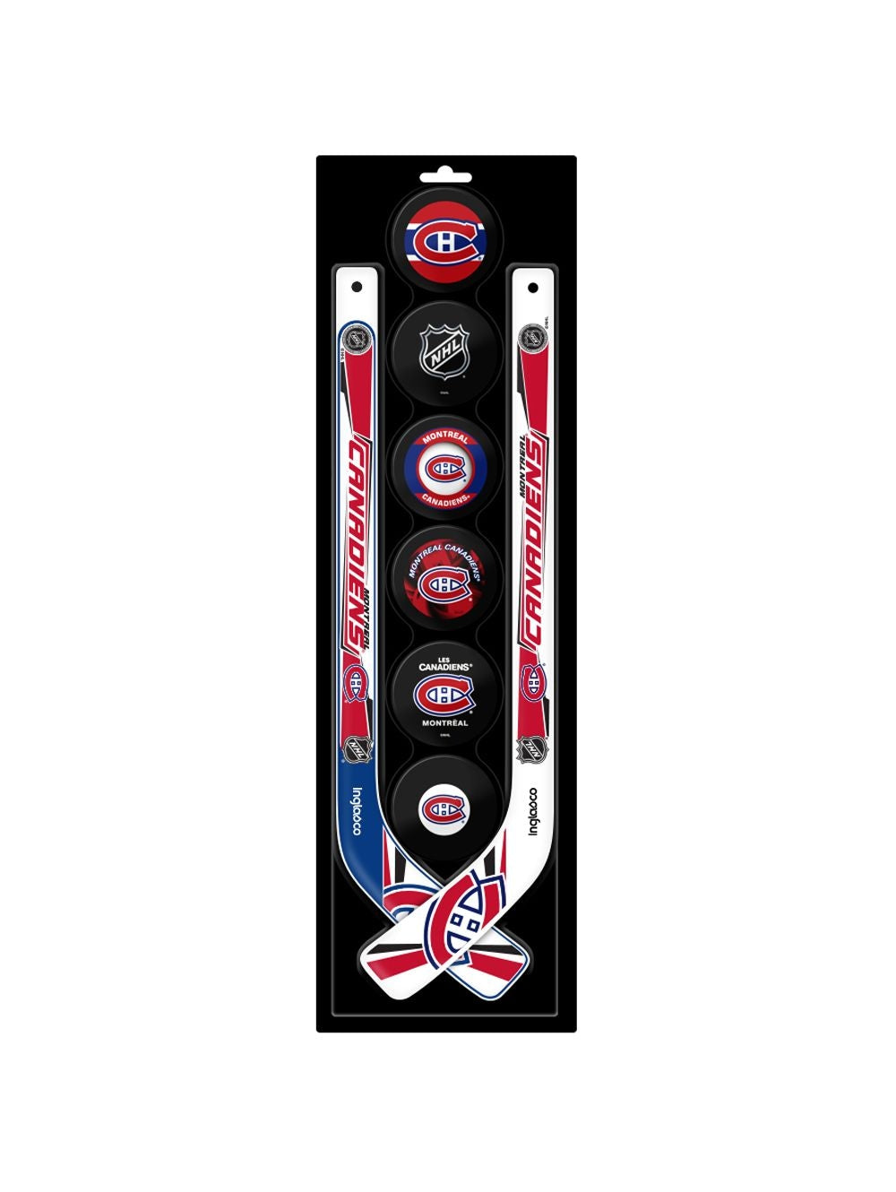 Mini Hockey Pucks & Sticks Set, 8-pcs
