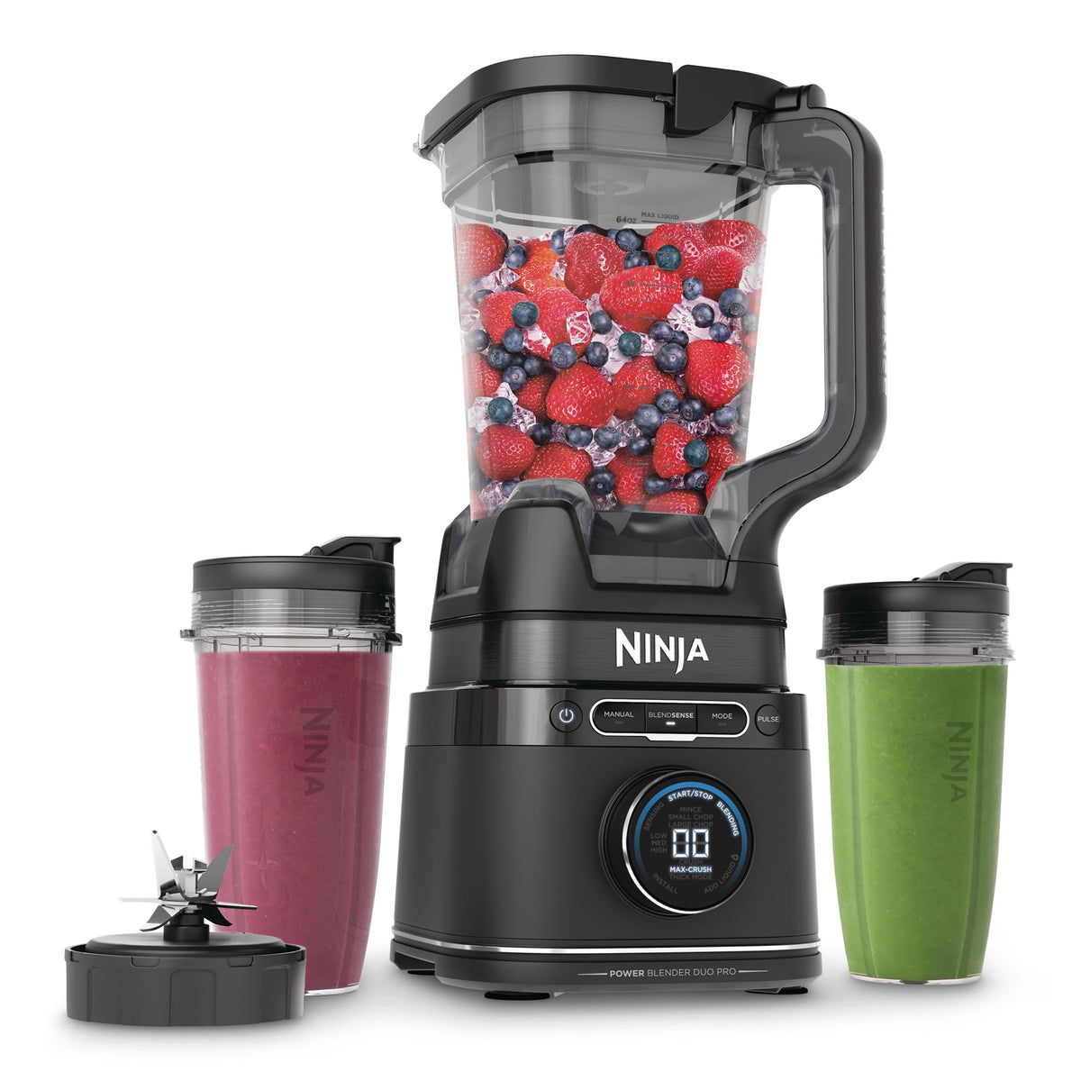 Ninja Duo Blender with 72-oz Full-Size Pitcher & Pre-Set Programs, Includes Two 24-oz Single-Serve Cups, 1800W