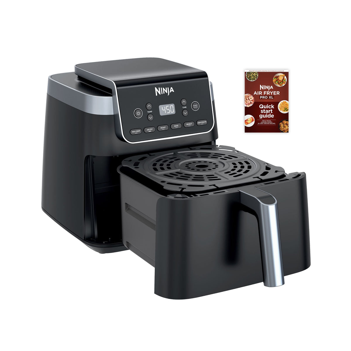 Ninja Pro XL 6-in-1 Air Fryer with Non-Stick Basket & Recipe Book, 6.5-qt