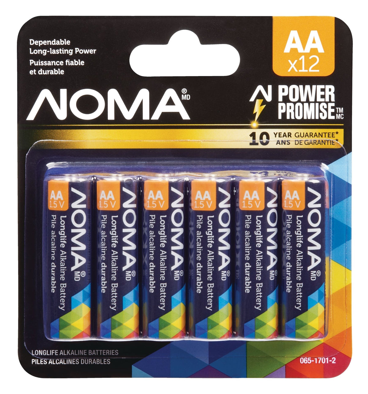 12-pk AA Alkaline Batteries, Long Lasting, All Purpose