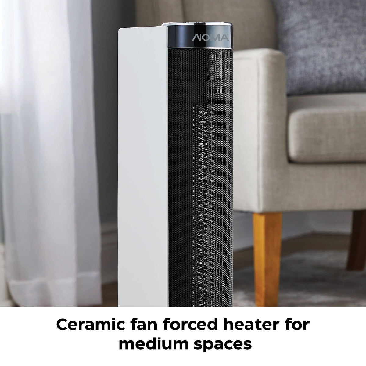 Digital Tower Ceramic Heater withRemote Control & Thermostat, 1500W, White, 24-in