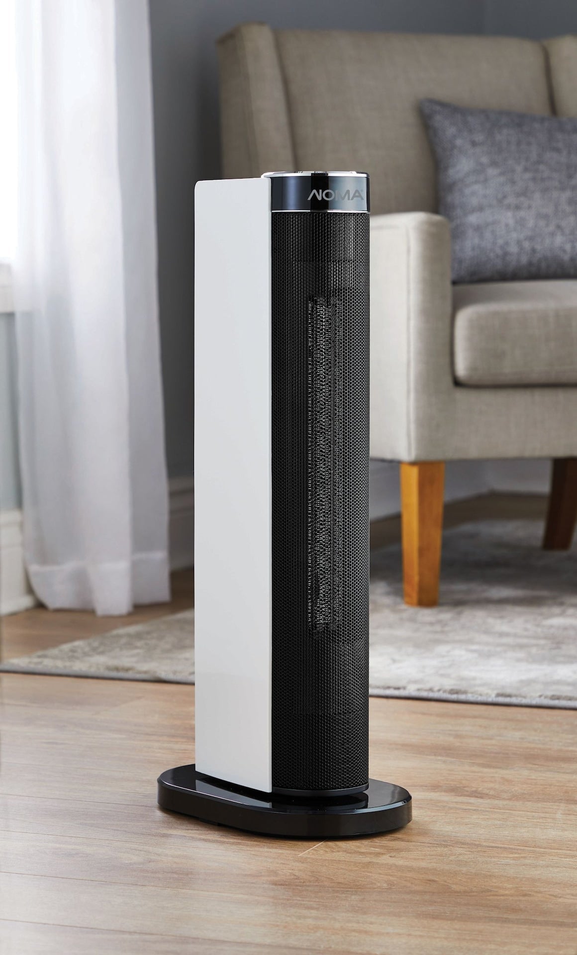 Digital Tower Ceramic Heater withRemote Control & Thermostat, 1500W, White, 24-in