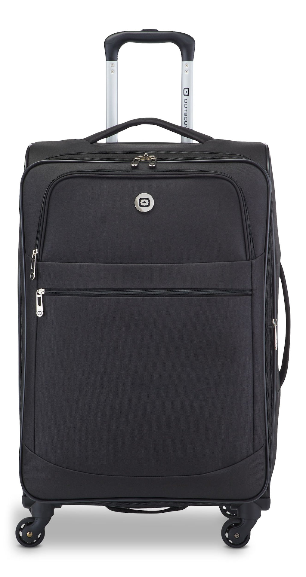 Outbound Softside Spinner Wheel Medium Travel Luggage Suitcase, Black, 24-in