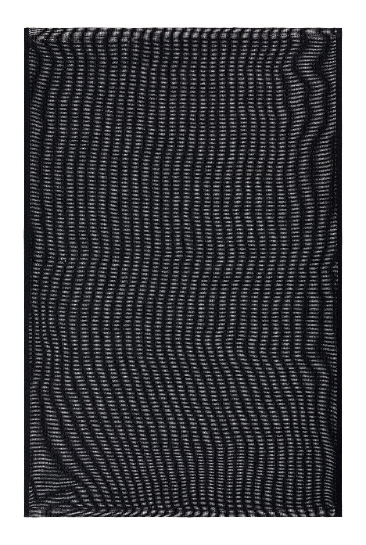 All-Purpose Two-Tone Cotton Kitchen Towels, Black, 2-pk