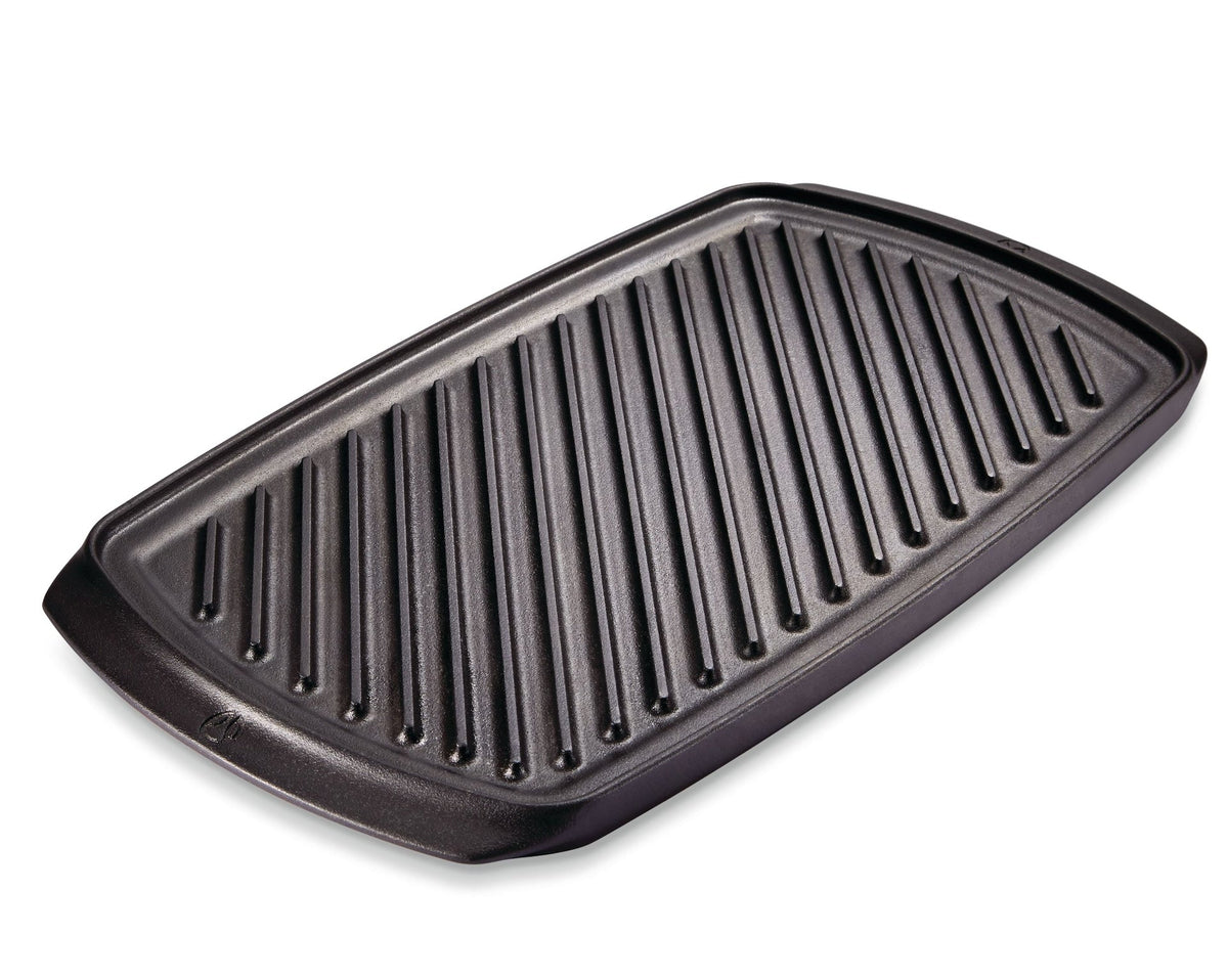 Signature Cast Iron Reversible Grill & Griddle, BBQ & Oven Safe, Black, 20-in x 10-in