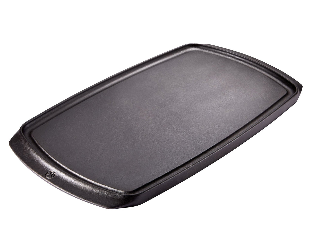 Signature Cast Iron Reversible Grill & Griddle, BBQ & Oven Safe, Black, 20-in x 10-in