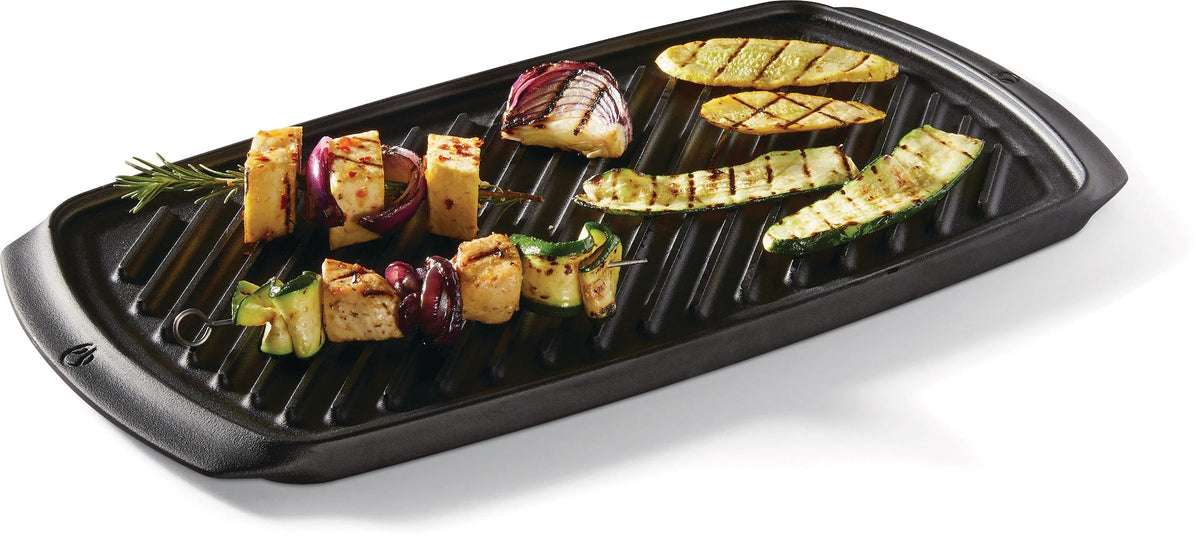 Signature Cast Iron Reversible Grill & Griddle, BBQ & Oven Safe, Black, 20-in x 10-in