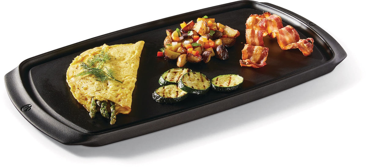 Signature Cast Iron Reversible Grill & Griddle, BBQ & Oven Safe, Black, 20-in x 10-in