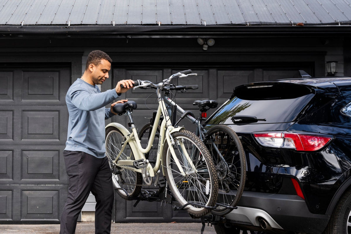 2-Bike Hitch Platform Rack with Anti-Wobble Hitch Pin, Folding Design