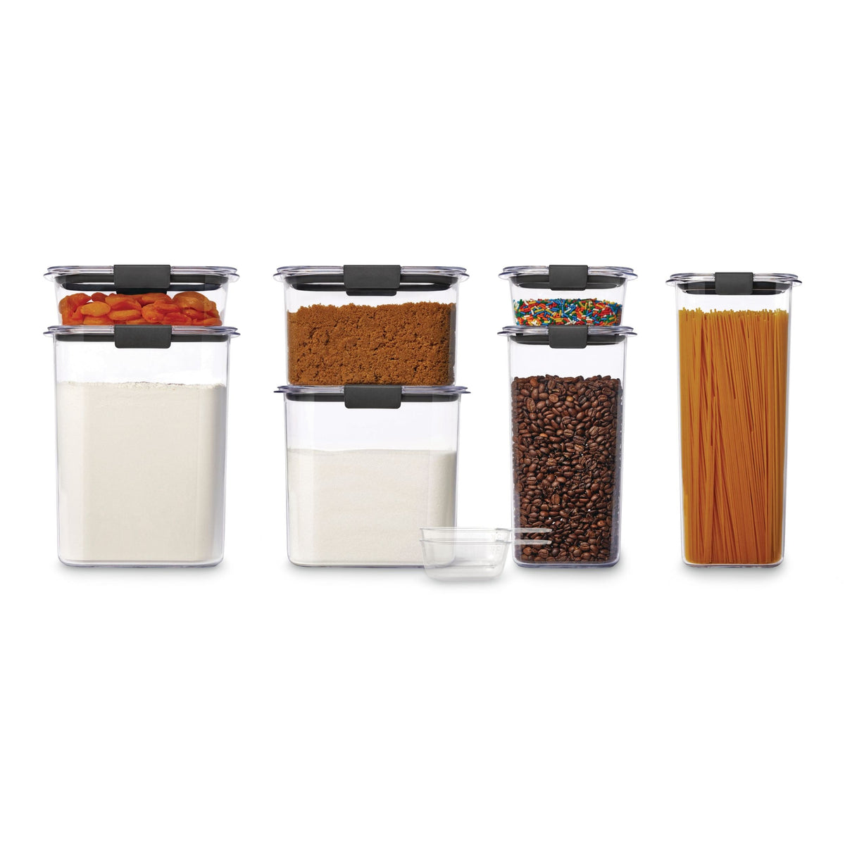 Brilliance Pantry Food Storage Container Set with 2 Scoops, 7-pc