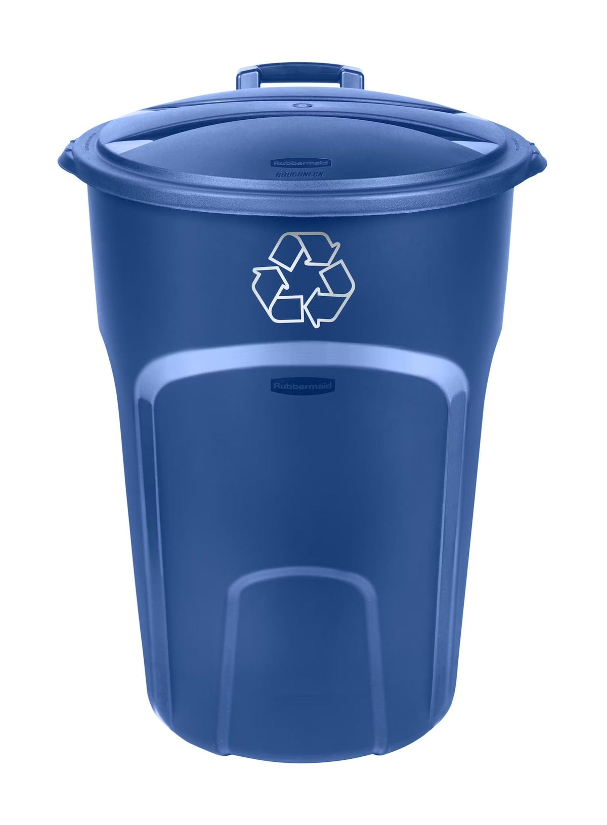 Plastic Circular Wheeled Recycling Blue Box with Handle, 121-L