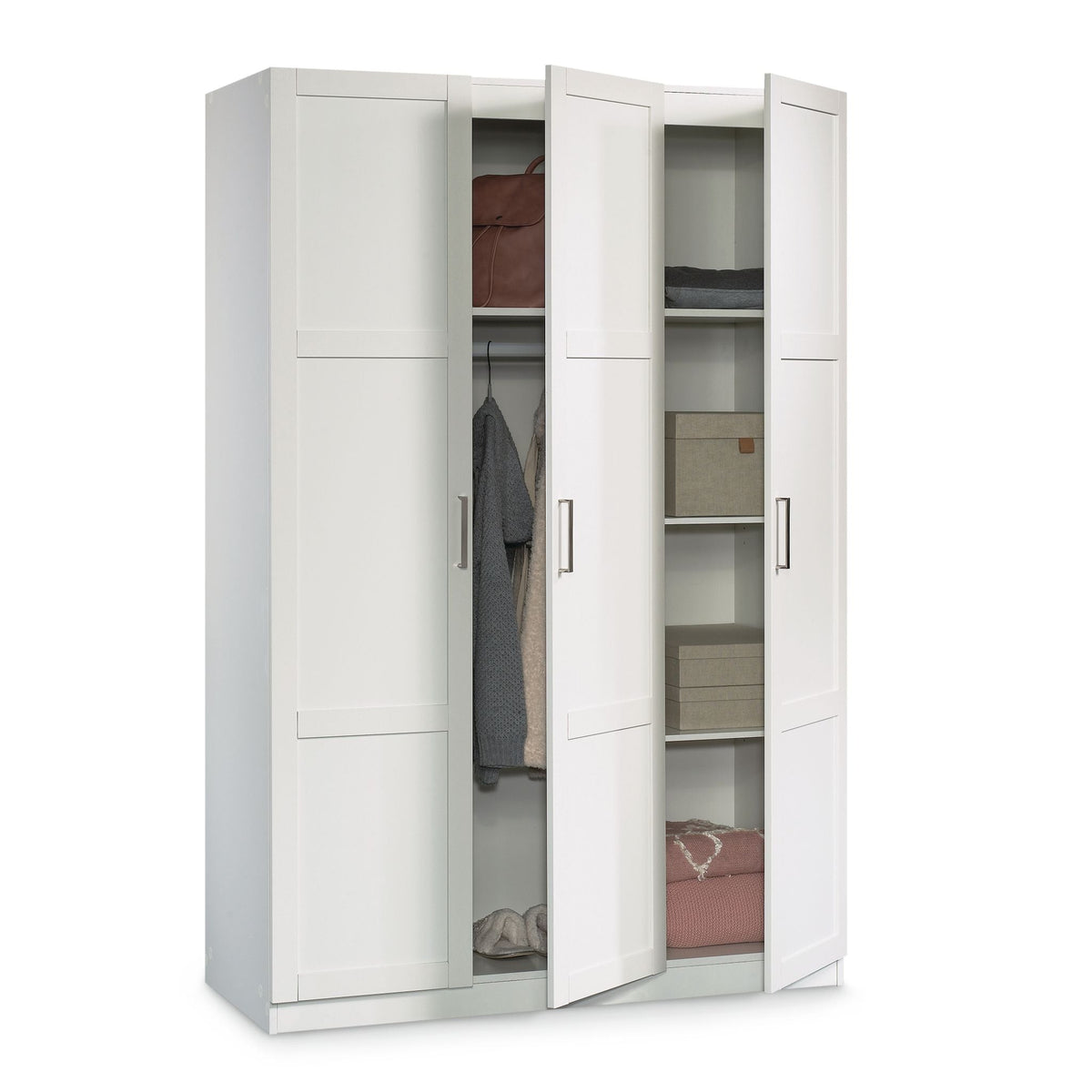 3 Door Wardrobe Shaker, White