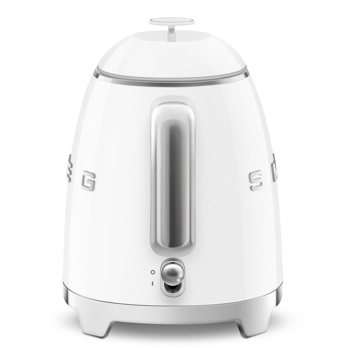 50's 1400W Retro Style Electric Mini Countertop Kettle with Cordless Base, White, 0.8-L
