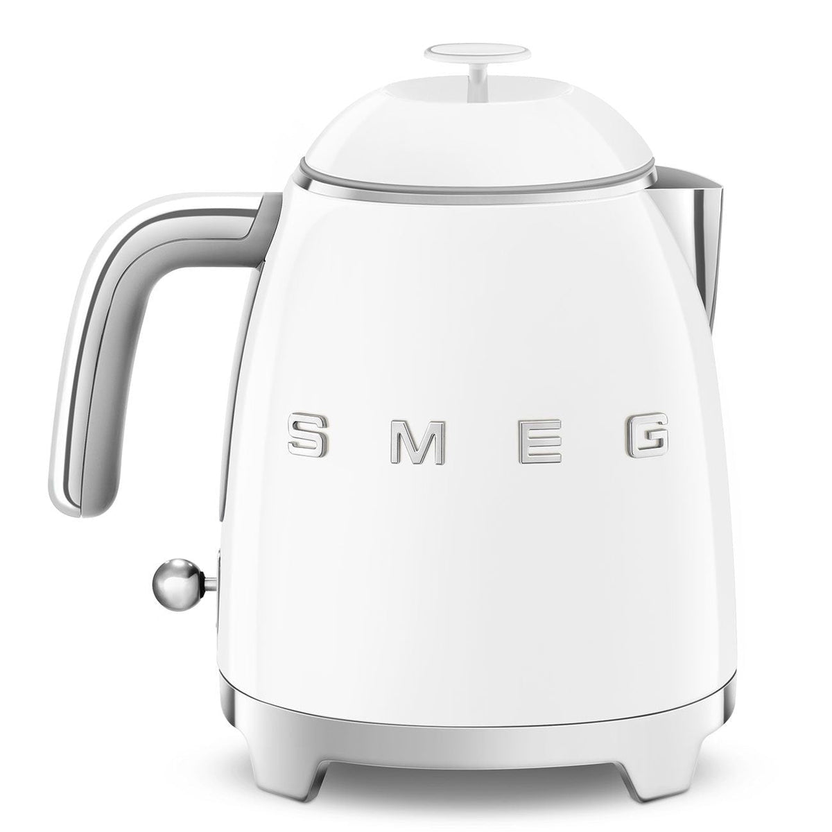 50's 1400W Retro Style Electric Mini Countertop Kettle with Cordless Base, White, 0.8-L