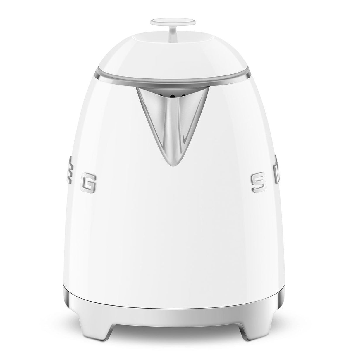 50's 1400W Retro Style Electric Mini Countertop Kettle with Cordless Base, White, 0.8-L