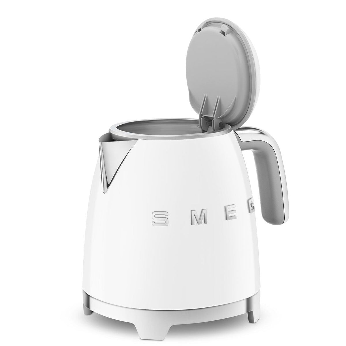 50's 1400W Retro Style Electric Mini Countertop Kettle with Cordless Base, White, 0.8-L