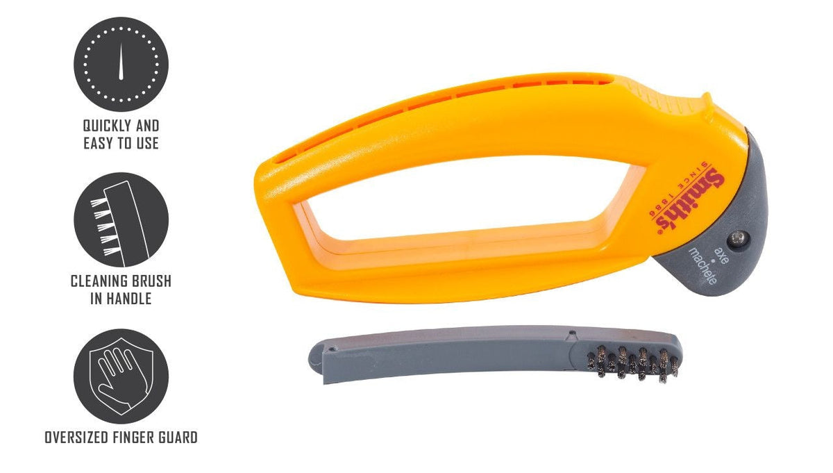 Axe and Machete Hand Sharpener with Soft-Grip Handle