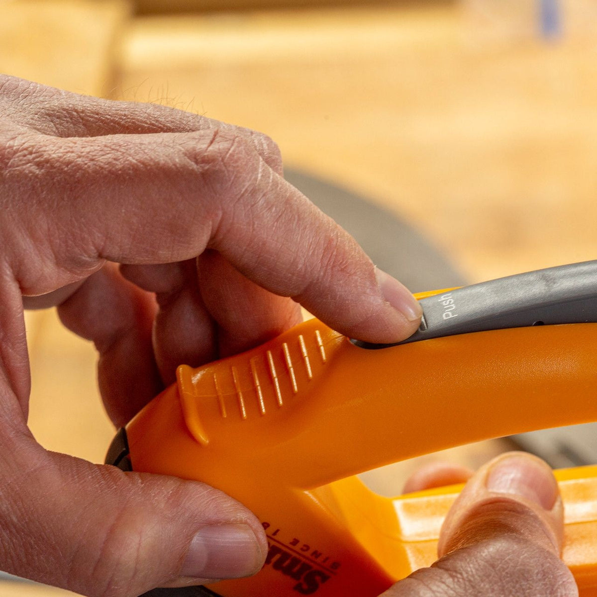 Axe and Machete Hand Sharpener with Soft-Grip Handle