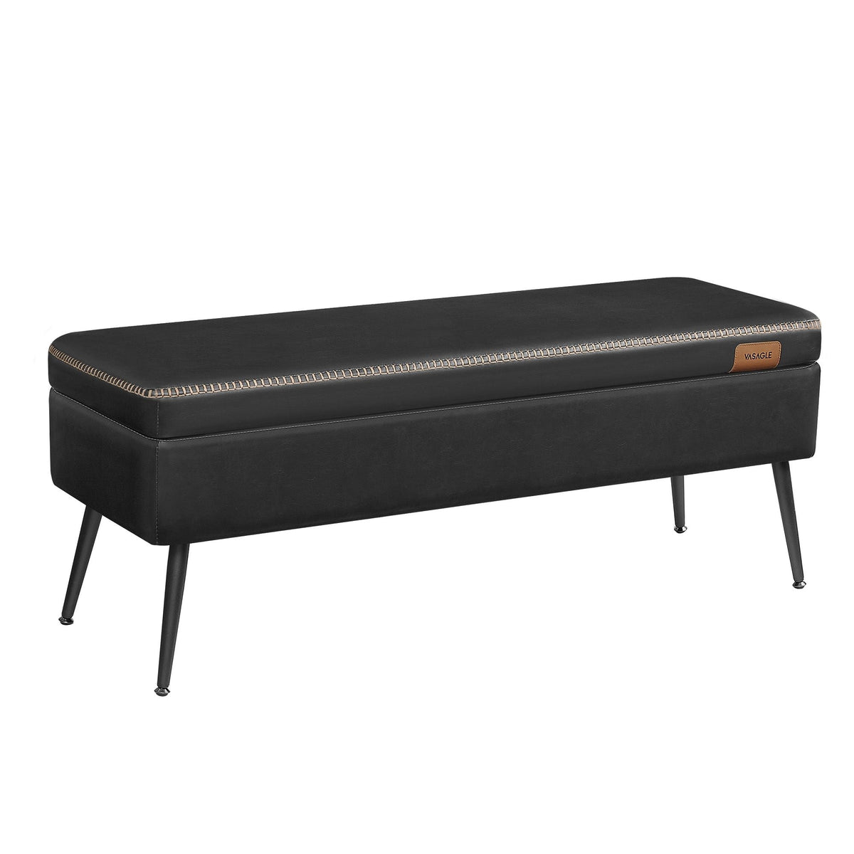 Home Mid-Century Ink Black Ottoman Storage Bench
