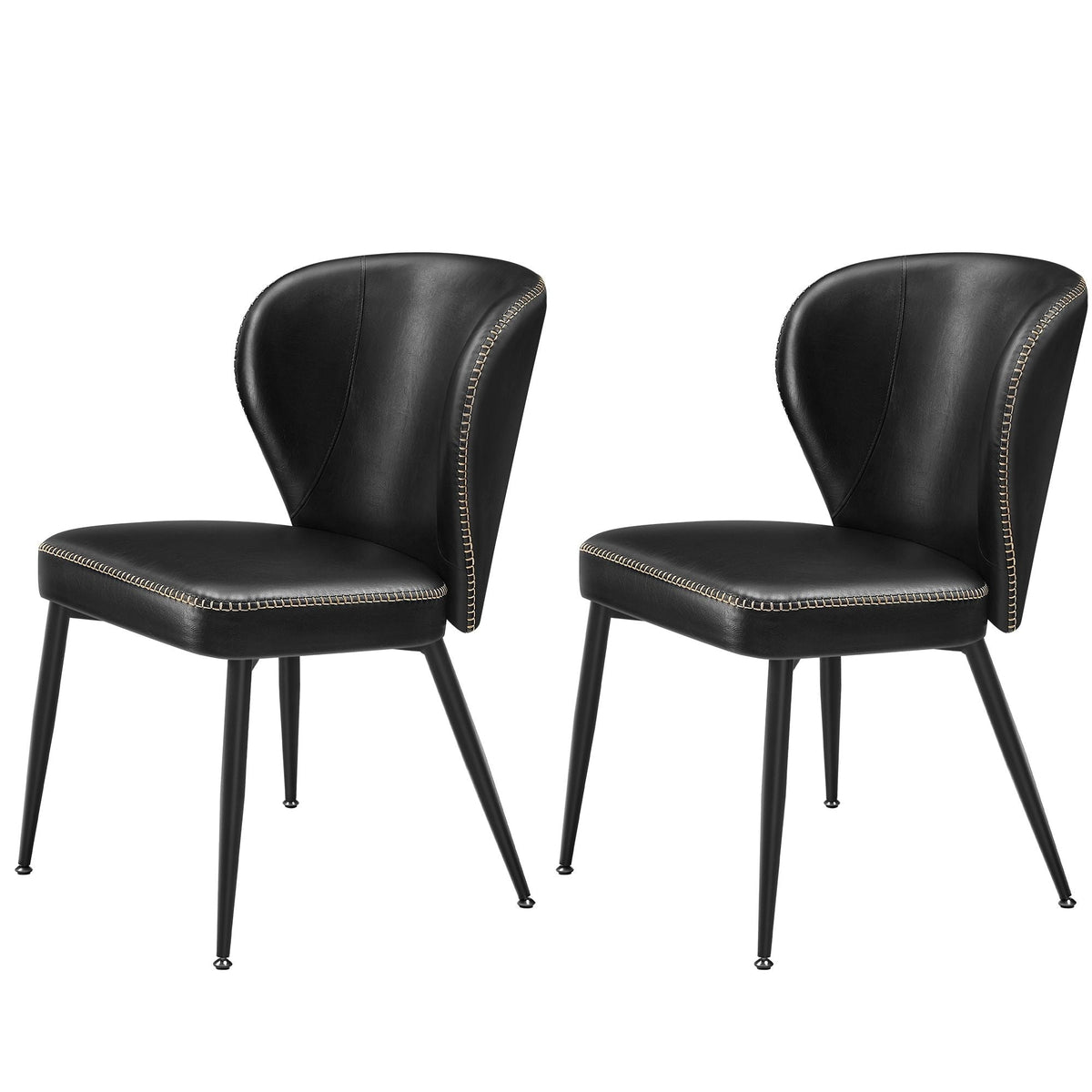 Home Mid-Century Modern Black Dining Chairs Set, 2-pk
