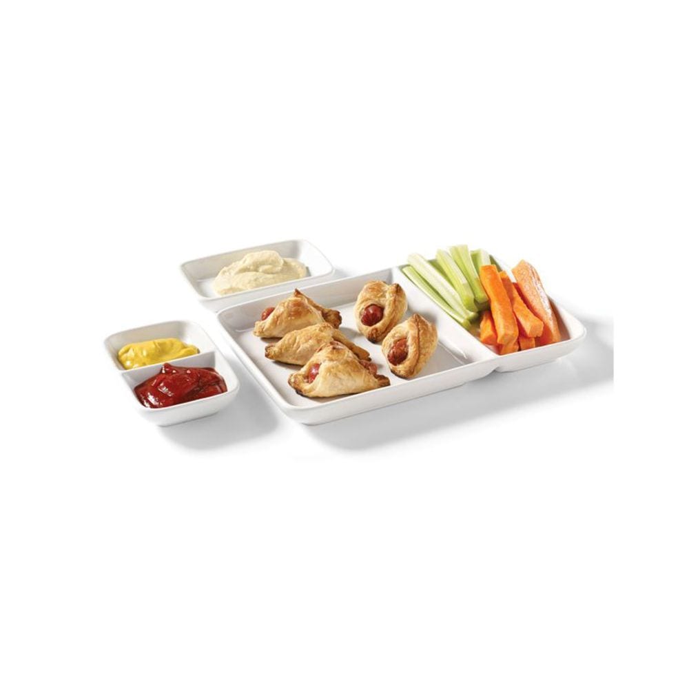 Oven & Dishwasher Safe Ceramic Fondue Plate, Serves 2, 6-pc