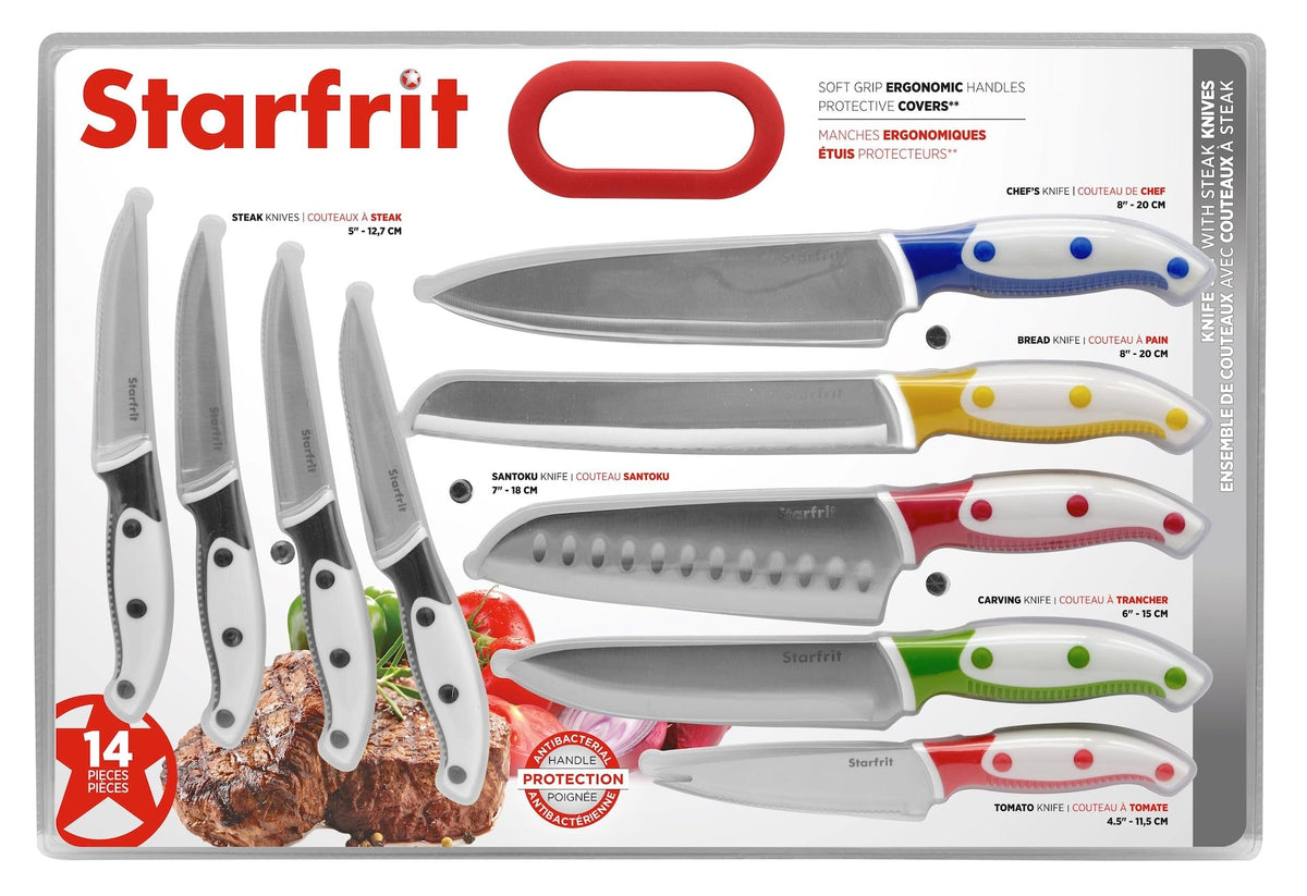 Stainless Steel Knife Set with Steak Knives, 14-pc