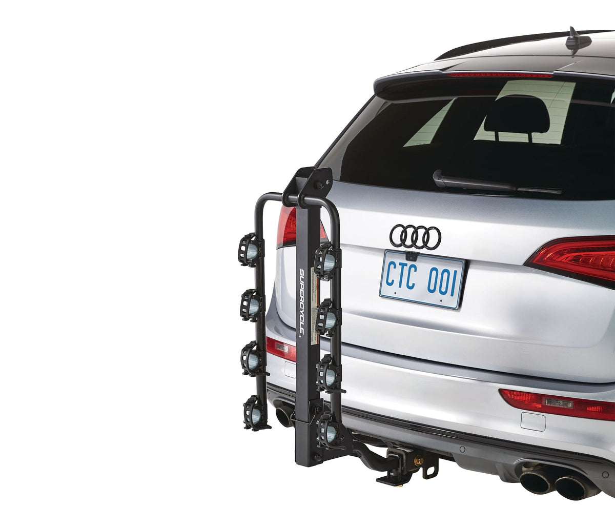 Dual Arm Hitch Mounted Hanging Bike Carrier, 4-Bikes