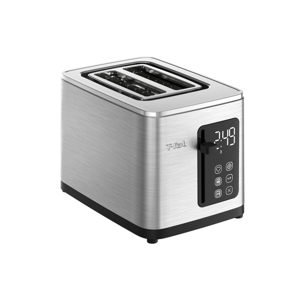 2-Slice Stainless Steel Digital Toaster, Extra wide slots, 7 Browning levels