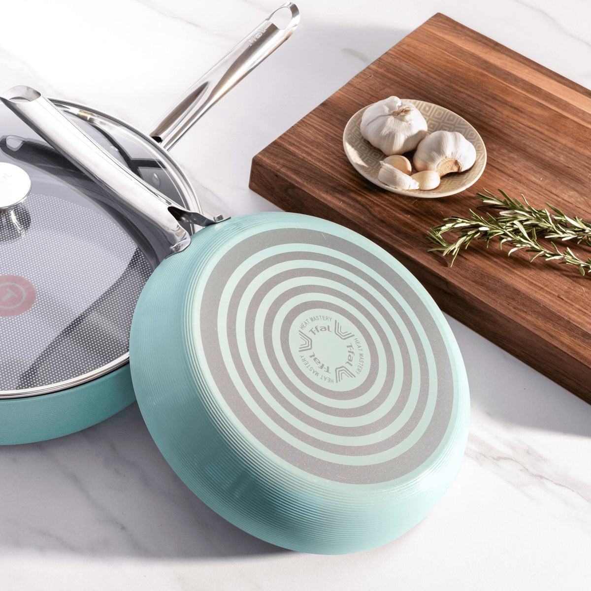 Ceramic Inspire, Non stick Frying Pan, Oven Safe, Heat Indicator, 8-in, Mint