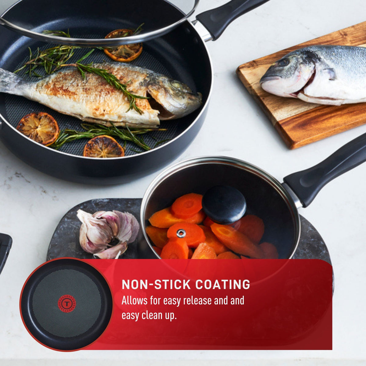 Viva Non-Stick Cookware Set, Black, 9-pc