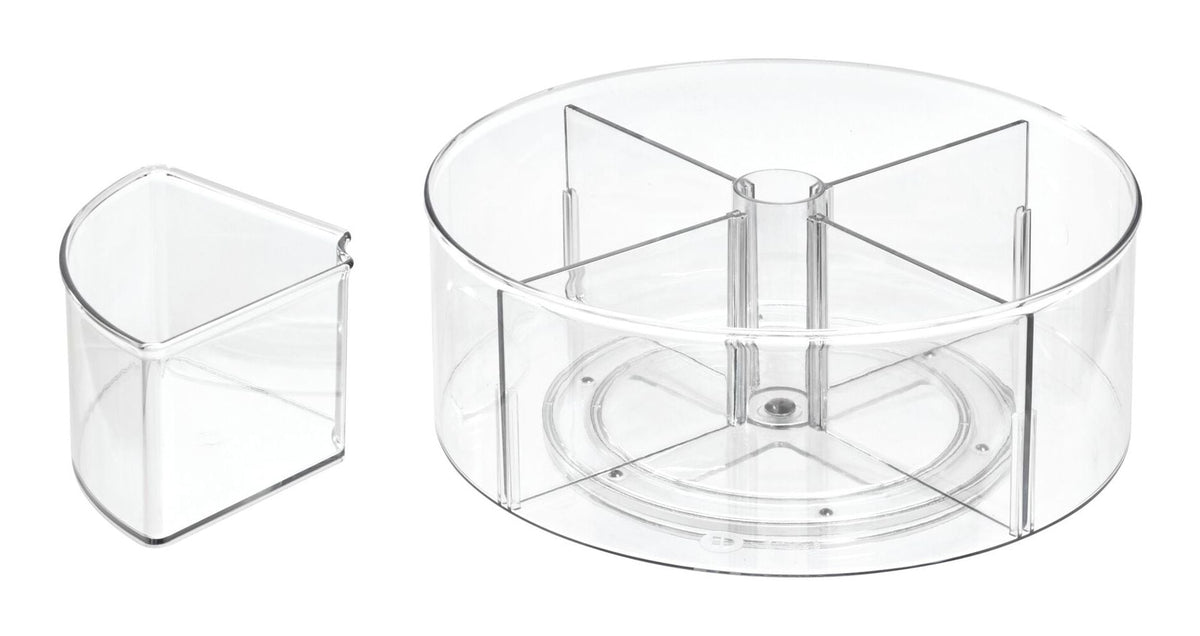 Clear Divided Rotating Turntable Organizer