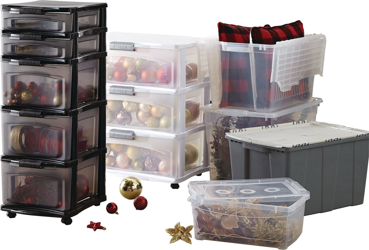type A Clarity Transparent Storage Box with Lid, 60-L