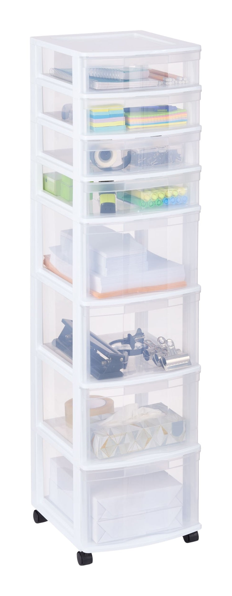 type A Clear 8-Drawer Storage Tower