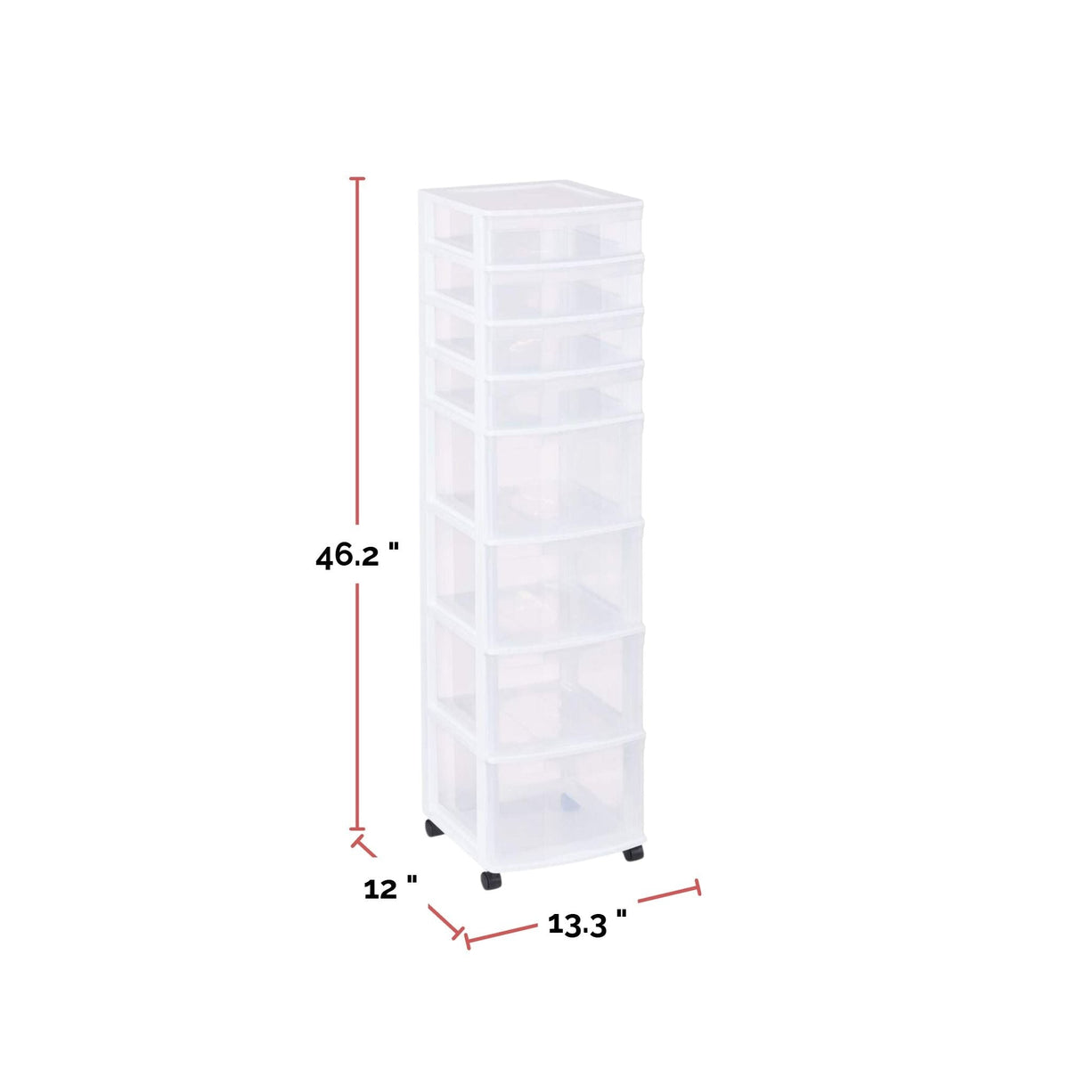 type A Clear 8-Drawer Storage Tower