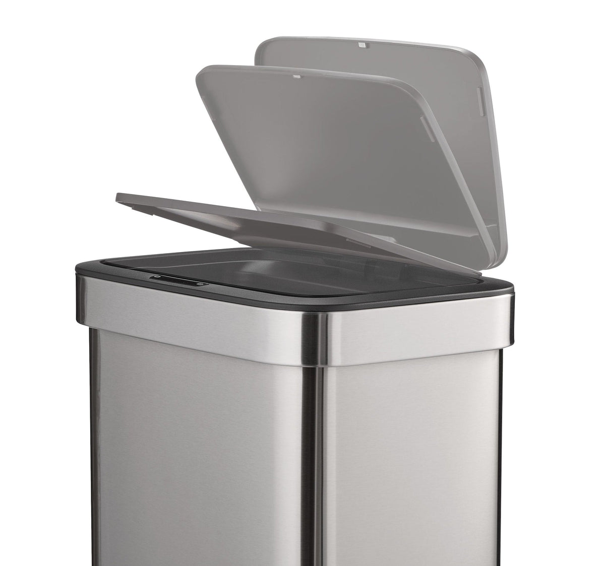 Type A Stainless Steel Rectangular Auto Indoor Refuse Bin with Resin Motion Sensor Lid, 50-L