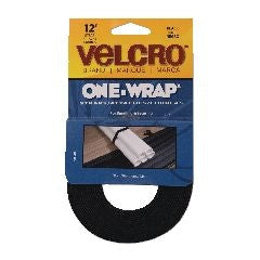 Hook-and-loop ONE-WRAP Heavy Duty Nylon Hook-and-loop Straps, Black, 12-ft x 3/4-in, 1-pk