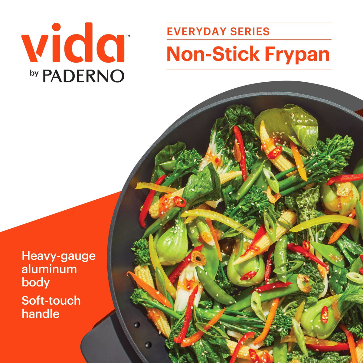 Aluminum Non-Stick Frypan, Black, Assorted Sizes