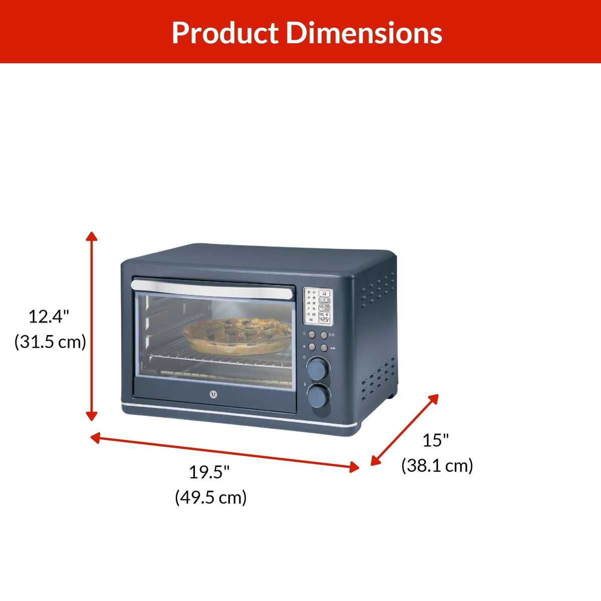 Digital Multi-Functional Air Fryer Toaster Oven with 11 Pre-Set Functions, Bluefin, 6-Slices
